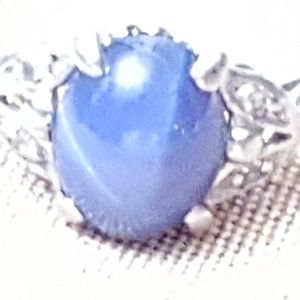 Diamond and star sapphire ring